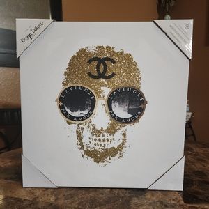Skull Canvas Wall Art 14" x 14"